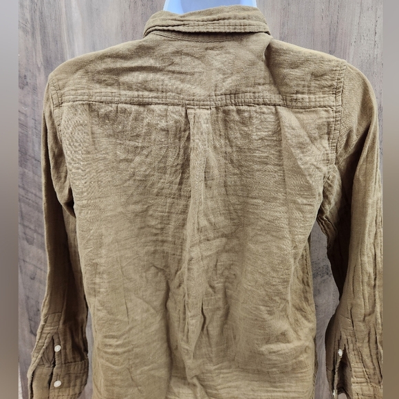 Everlane Olive Green Button Up Long Sleeves Shirt Size 2 - Picture 7 of 8